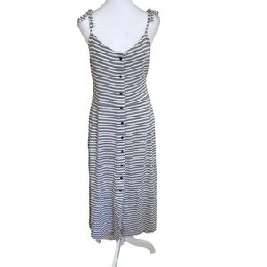 The Superdry Edit Sleeveless Striped Midi Dress Gray & White Size US 10